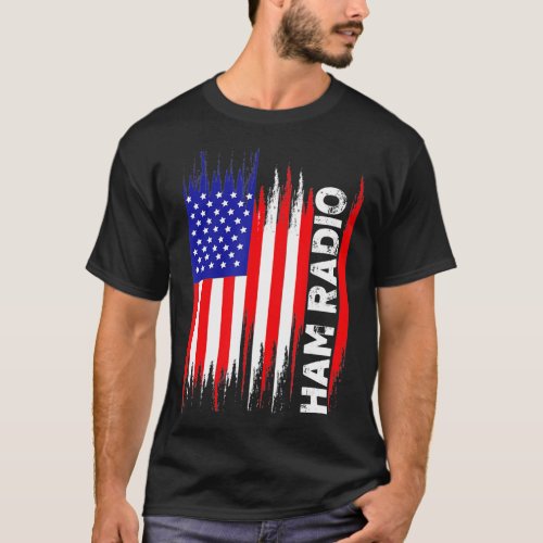 USA American Flag Amateur Ham Radio Shirt Gift