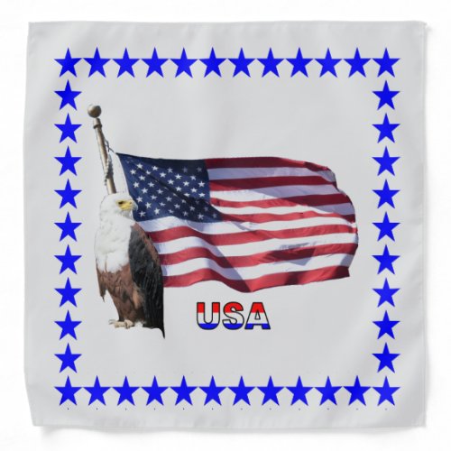 USA American Flag And Eagle Bandana