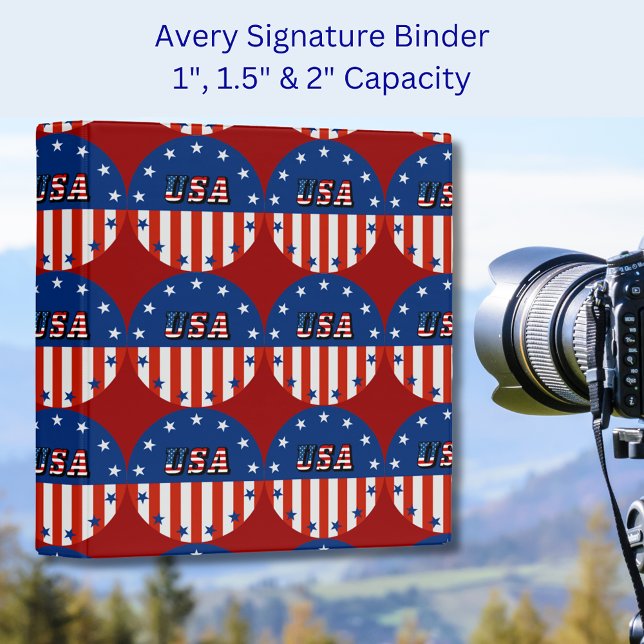 USA - American Flag and Stars in Circle 3 Ring Binder (USA - American Flag and Stars in Circle 3 Ring Binder)