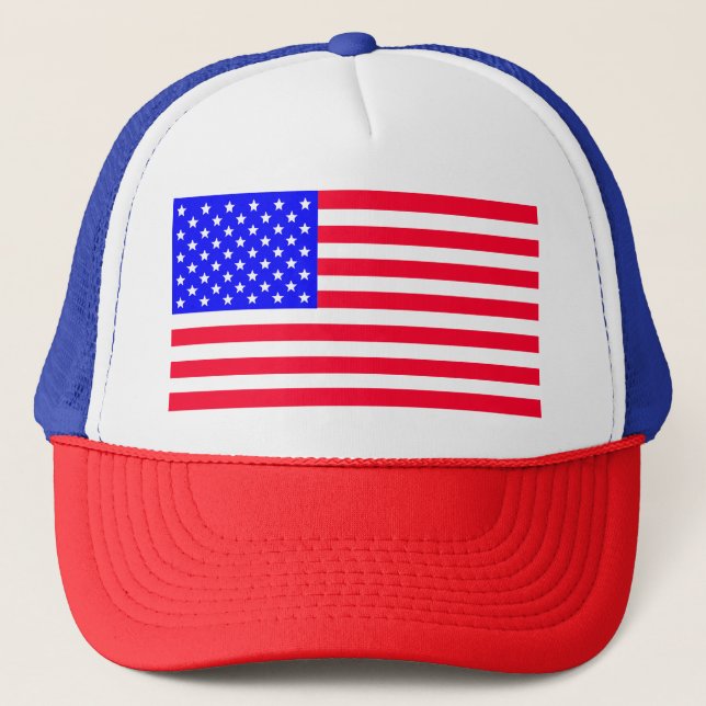 USA American Flag Art  Trucker Hat (Front)