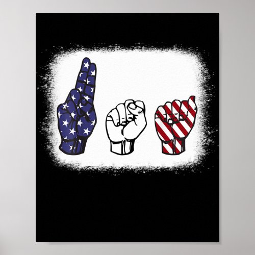 USA American Flag ASL Sign Language 4th Of July 