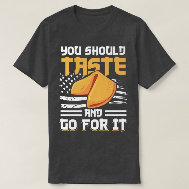 USA American Flag Baking Foodie Fortune Cookie Lov T-Shirt (Design Front)