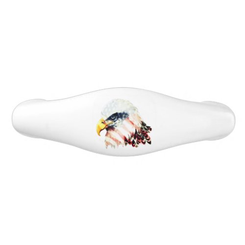 USA American Flag Bald Eagle Design Ceramic Drawer Pull