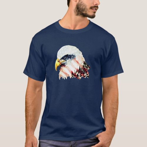 USA American Flag Bald Eagle Design T_Shirt