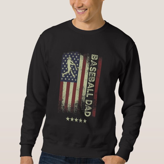 USA American Flag  Baseball Dad 1 Sweatshirt (Front)