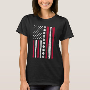 USA American Flag Baseball Patriotic Men Boys 4th  T-Shirt