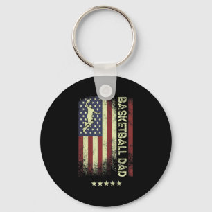 Usa american flag basketball dad 1 keychain
