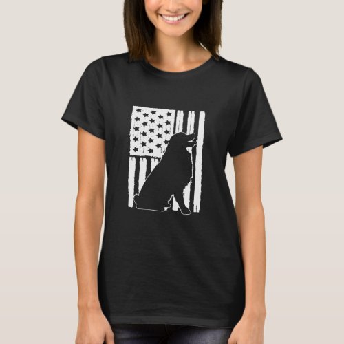 USA American Flag Bernese Mountain Dog  Theme  T_Shirt