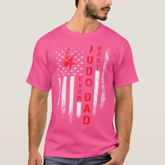 Usa American Flag Best Judo Dad Ever Martial T-Shirt