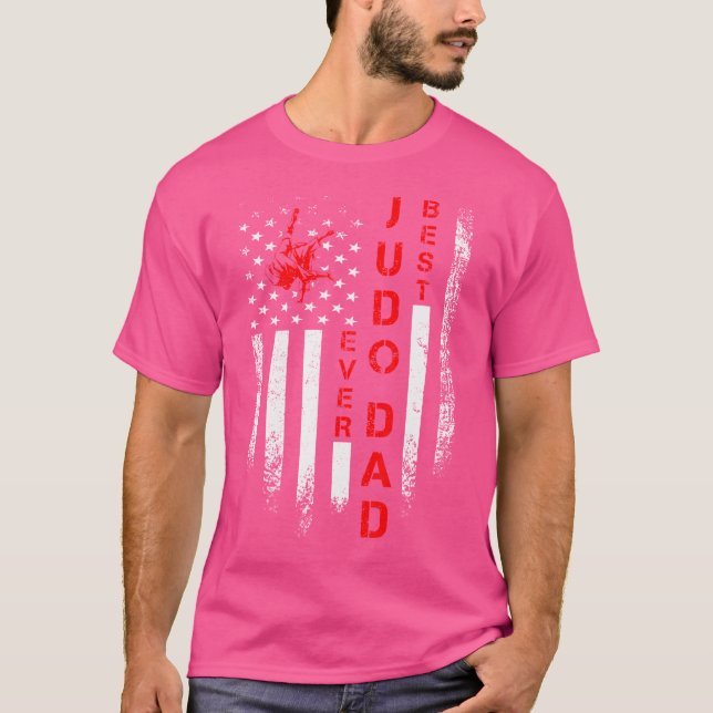 Usa American Flag Best Judo Dad Ever Martial T-Shirt (Front)