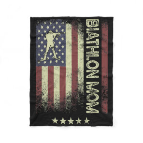 Usa American Flag - Biathlon Mom 1  Fleece Blanket