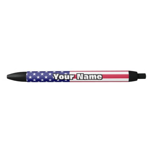 USA American Flag Black Ink Pen