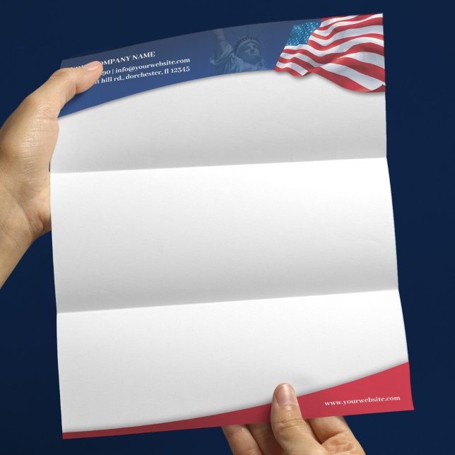 USA American Flag Business Letterhead Template (Creator Uploaded)