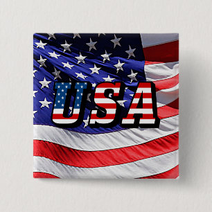 USA - American Flag Button