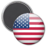 Usa American Flag Button Round Magnet at Zazzle