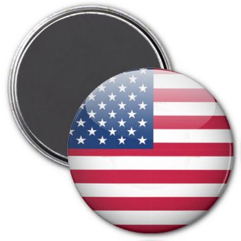 Usa American Flag Button Round Magnet by MaxQproducts at Zazzle