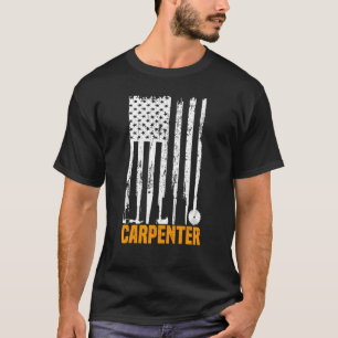 Usa American Flag Carpenter Craftsman Woodworker P T-Shirt