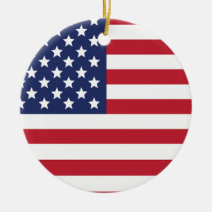 USA American Flag Ceramic Ornament