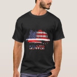 Usa American Flag Cityscape Denver Colorado Skylin T-Shirt