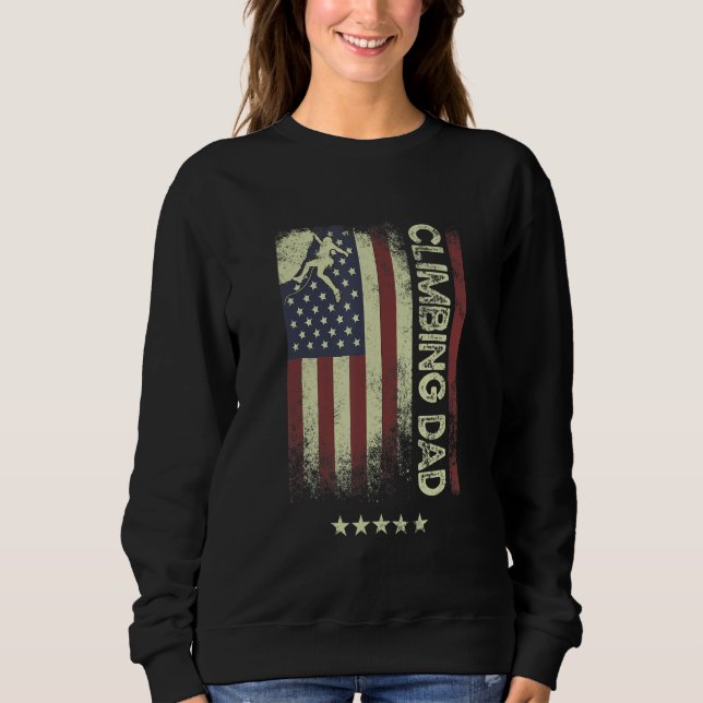 USA American Flag  Climbing Dad 1 Sweatshirt (Front)