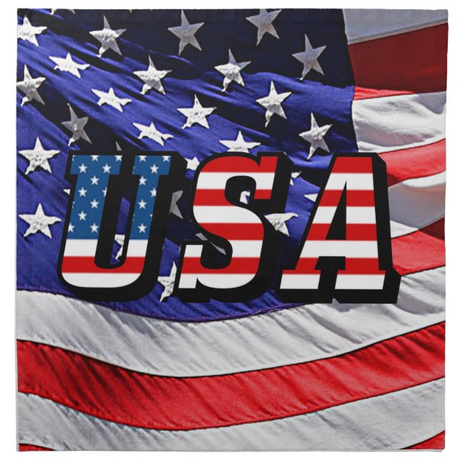 USA - American Flag Cloth Napkins (Front)
