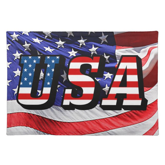 USA - American Flag Cloth Placemat (Front)