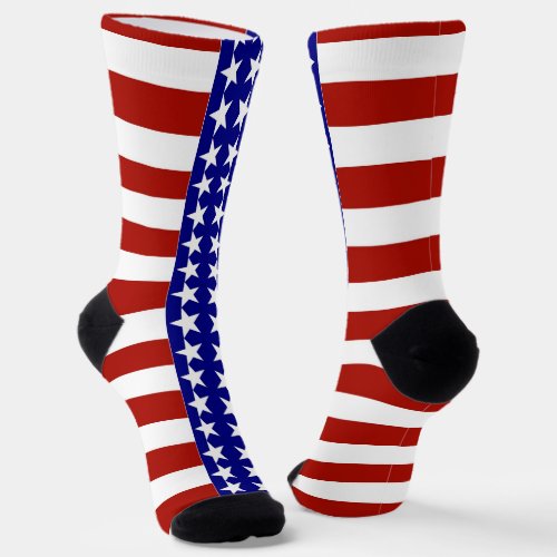 USA American Flag Colors Patriotic Socks