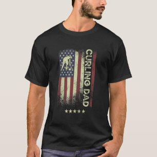 USA American Flag  Curling Dad 1 T-Shirt