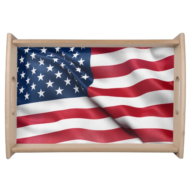 USA American Flag Deluxe Serving Tray (Front)
