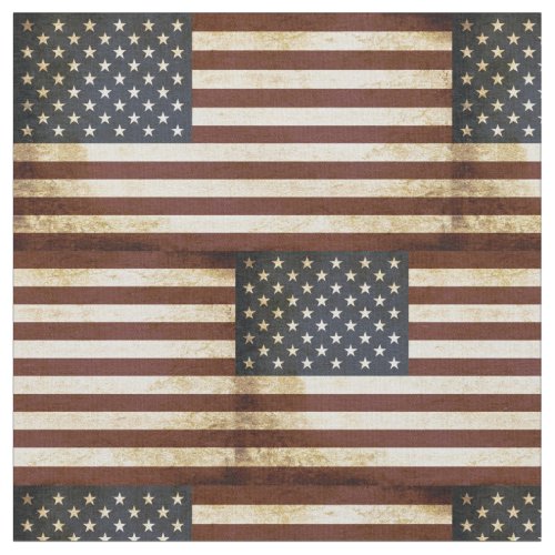 USA American Flag Distressed Vintage Patriotic  Fabric