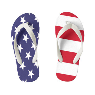 USA American Flag Duo Kid's Flip Flops