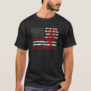 Usa American Flag Electrician Electric Master T-Shirt