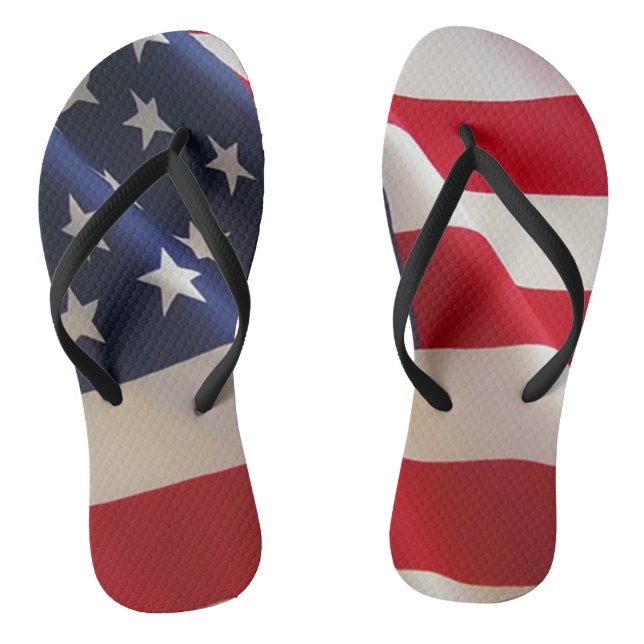 USA American Flag Flip Flops (Footbed)
