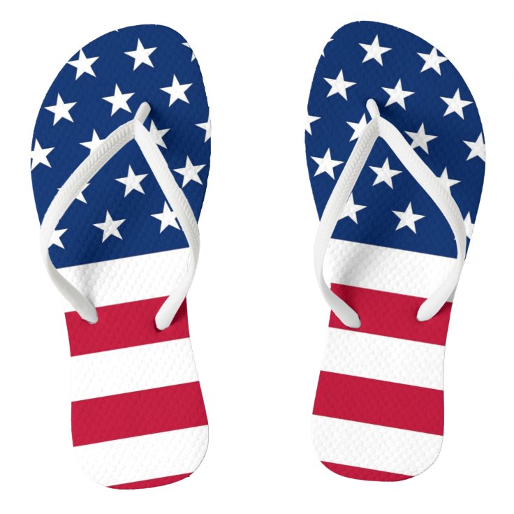 USA American Flag Flip Flops Sandals | Zazzle