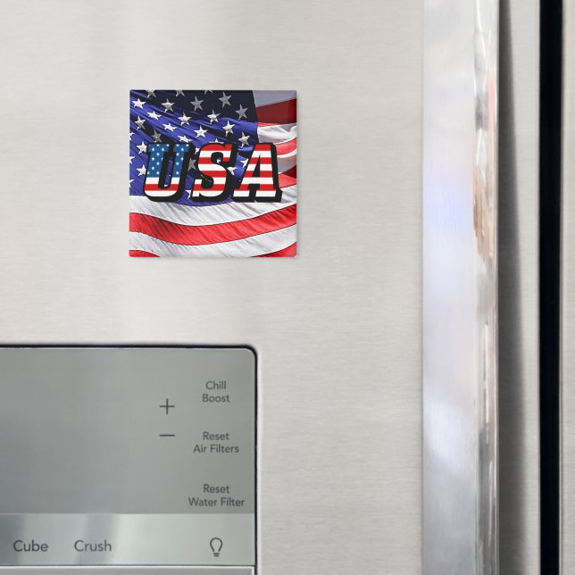 USA - American Flag Fridge Magnet (In Situ (Fridge))