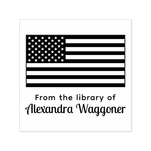 USA American Flag From the library of Name Self_inking Stamp