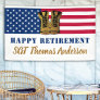 USA American Flag Gold Boots Military Retirement Banner