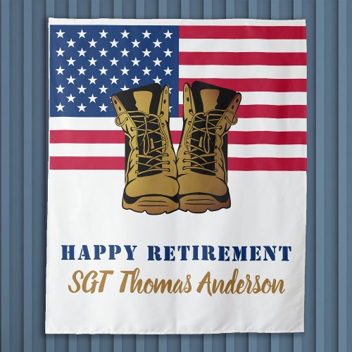 USA American Flag Gold Boots Military Retirement  Tapestry