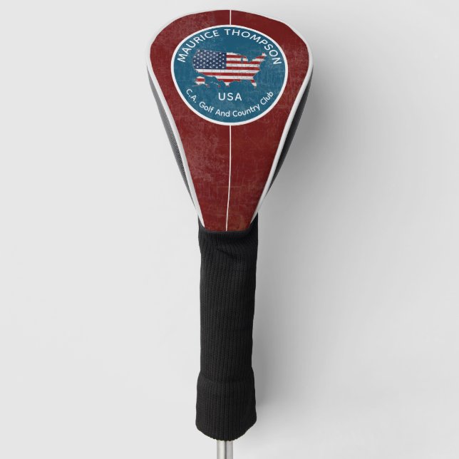 USA American Flag Golf Club Golf Head Cover (Front)