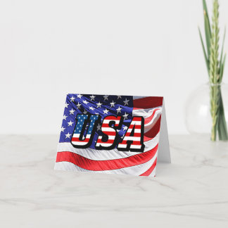 USA - American Flag Greeting Card