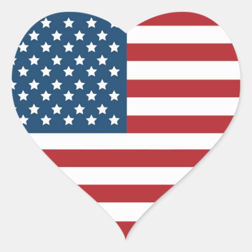 USA American Flag Heart Heart Sticker