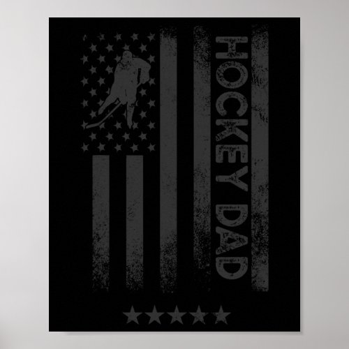 Usa American Flag _ Hockey Dad  Poster