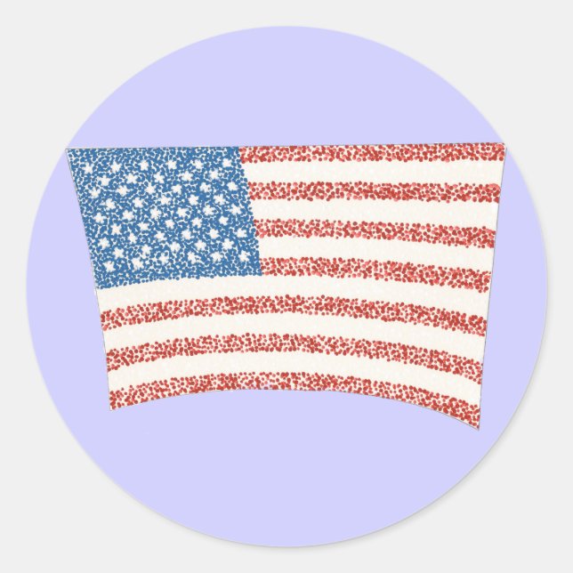 USA American flag in pointillism, stickers (Front)