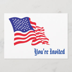 USA American Flag Invitation