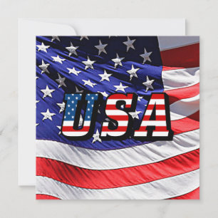 USA - American Flag Invitation