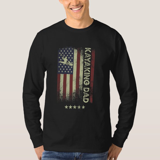 USA American Flag  Kayaking Dad 1 T-Shirt (Front)