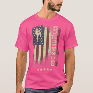 Usa American Flag Kickboxing Dad T-Shirt