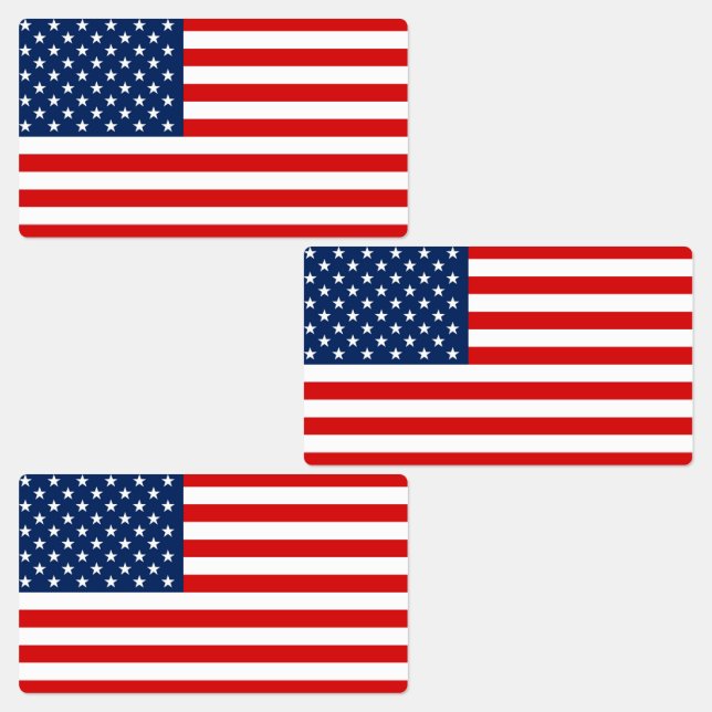 USA American Flag Label (Group)