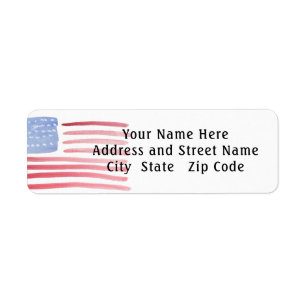 USA American Flag Label