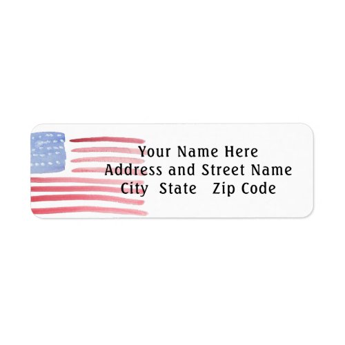 USA American Flag   Label